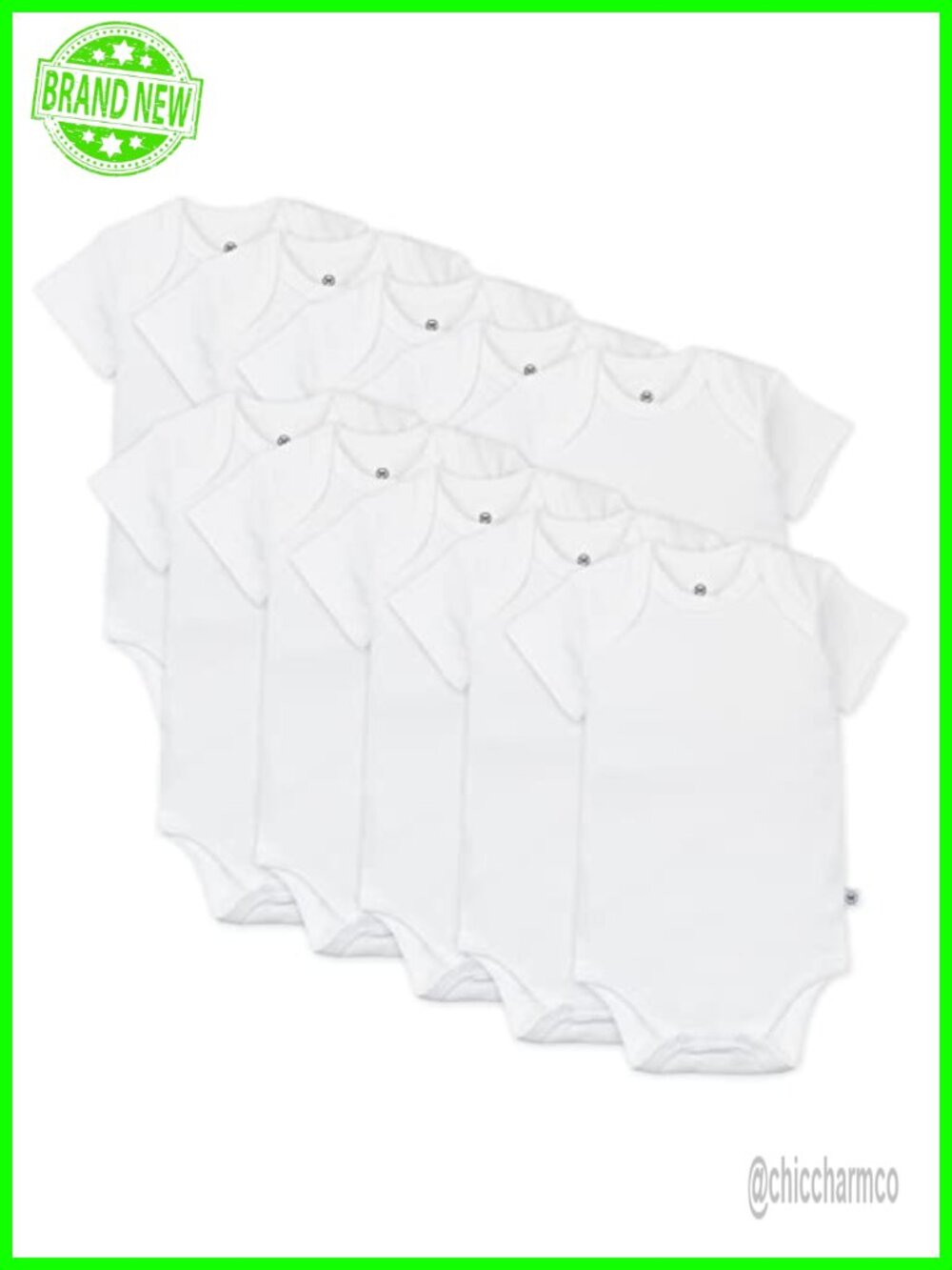 10-Pack Short Sleeve Bodysuits One-Piece for Infant Baby Boys Girls